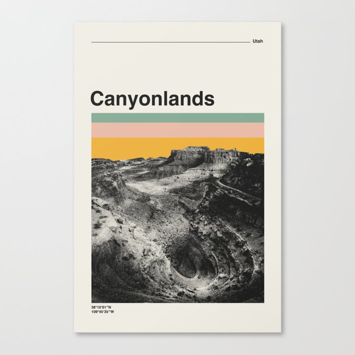US National Park Retro Poster Canyonlands Utah Canvas Print