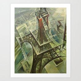 Eiffel Tower Portrait, Paris France by Tullio Crali Art Print