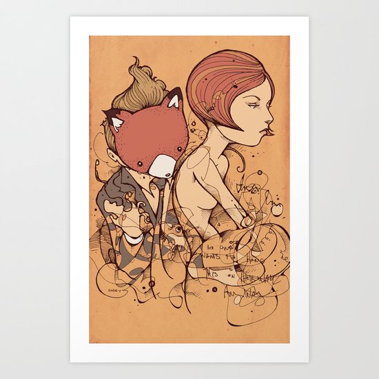 Leaves falling Art Print