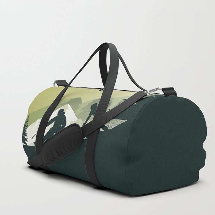 Winter Sport • Best Skiing Design Ever • Green Background Duffle Bag
