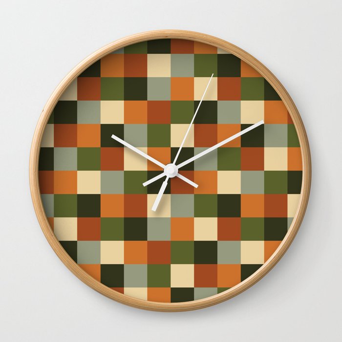 Patchwork (autumn leaves palette) Wall Clock