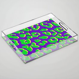 Leopard Print Green Purple Yellow Acrylic Tray