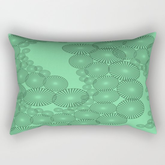 Green Circles Fractal Rectangular Pillow