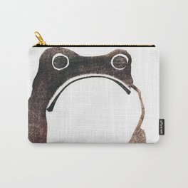 TOAD - MATSUMOTO HOJI Carry-All Pouch | Cry, Depressed, Vegan, Frog, Blackandwhite, Art, Japanese, Reptile, Cool, Cute 
