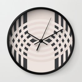 Arches Composition in Minimalist Monochrome Neutrals Wall Clock