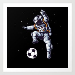 Soccer Astronaut In Space Player Fan Art Print