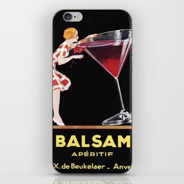 Vintage red Balsam aperitif alcoholic beverages advertising poster for kitchen, bar, barroom, iPhone Skin
