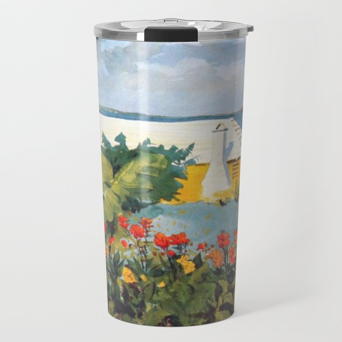 Flower Garden And Bungalow Bermuda 1889 By WinslowHomer | Reproduction Travel Mug