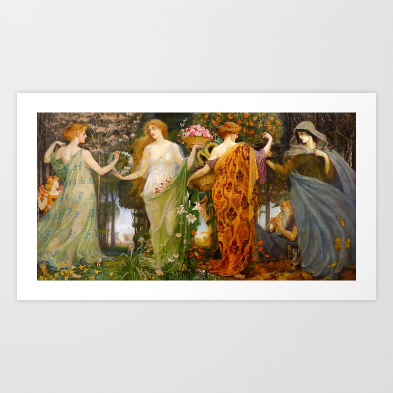 Walter Crane A Masque For The Four Seasons Art Print By