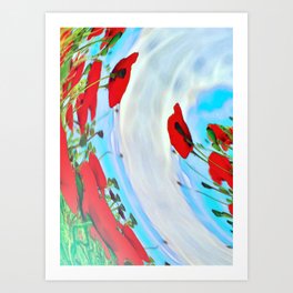 Poppies abstract view Artwork Art Print