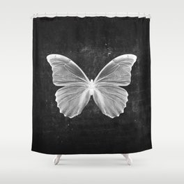Butterfly in Black Shower Curtain