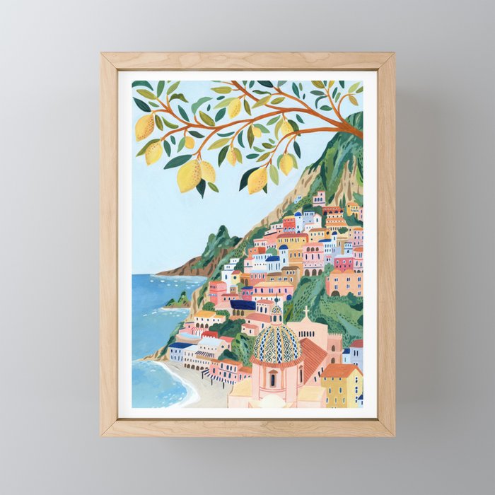 Positano, Italy Framed Mini Art Print