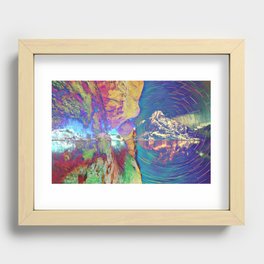 Psychedelic Mountain Range Recessed Framed Print