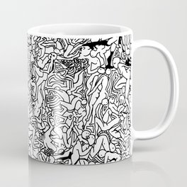 Lots of Bodies Doodle in Black and White Mug