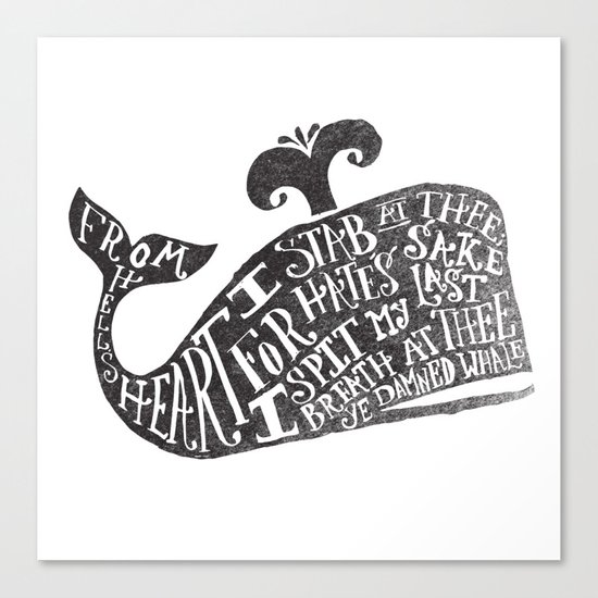 ...YE DAMNED WHALE. Canvas Print