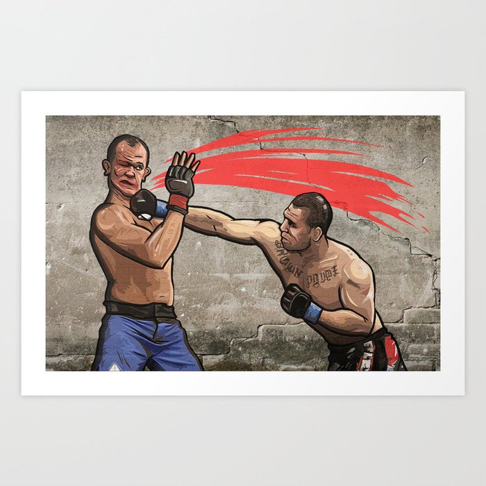 Cain Velasquez Vs Junior Dos Santos Art Print By Mmaillustration