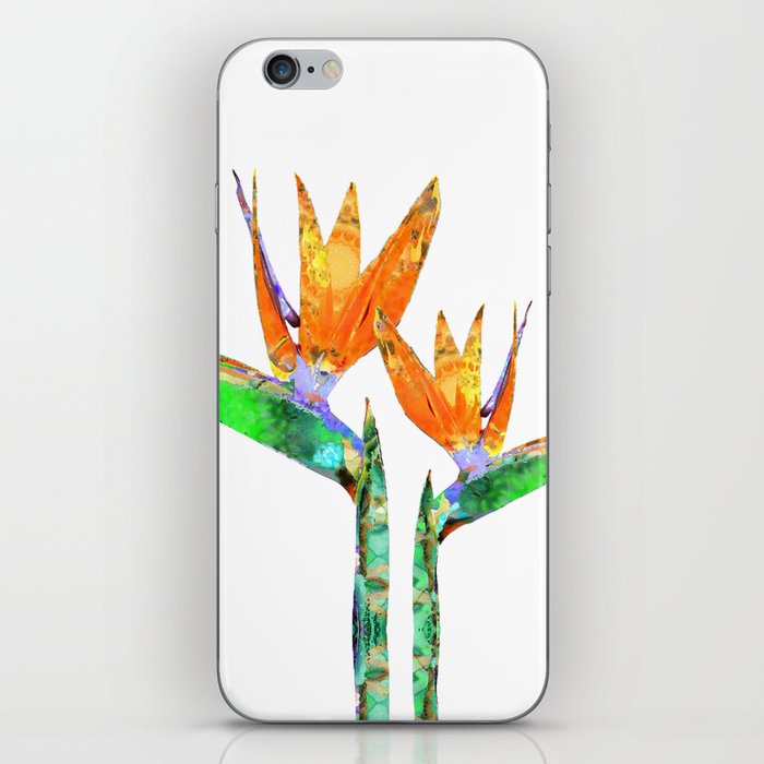Two Birds - Bird of Paradise Floral Art iPhone Skin