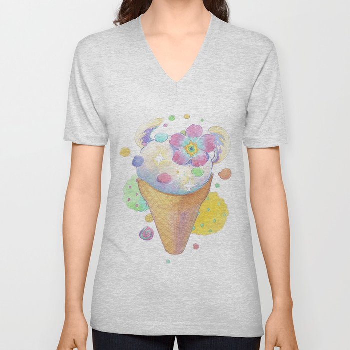 Magical Ice-cream V Neck T Shirt