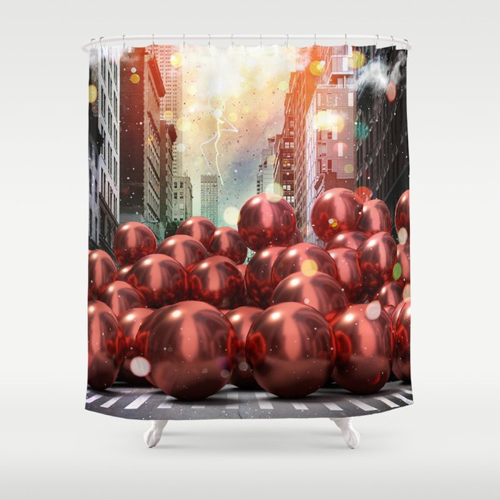 Giant Red Ball Pit NYC Shower Curtain