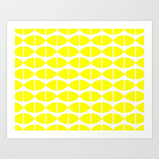 Lemons Pattern Art Print