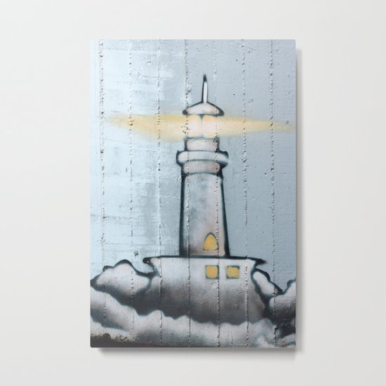 Graffiti Light Tower Metal Print