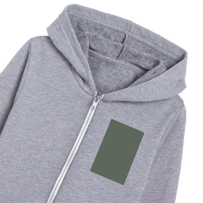 Serene Nature Dark Green Grey Solid Color - All Colour - Single Shade Pairs w/ Basil SW 6194 Kids Zip Hoodie