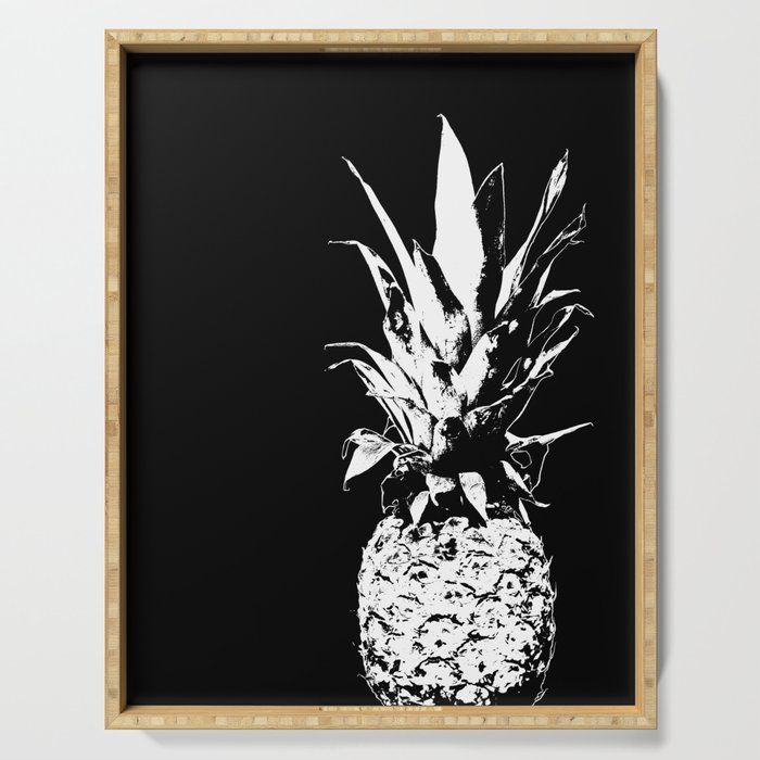 Pineapple Black and White #decor #society6 #buyart Serving Tray