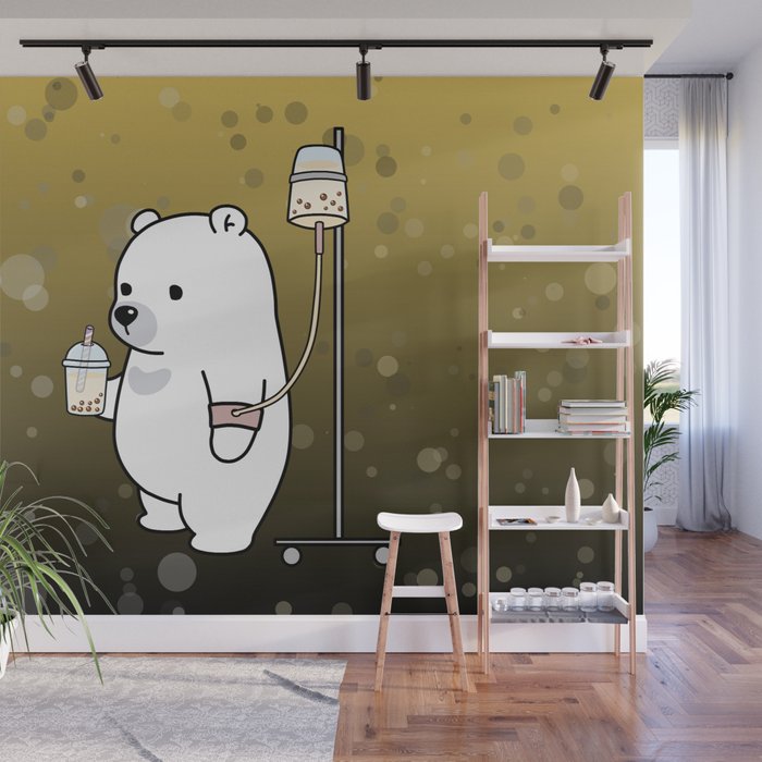 Bubble Tea Bear Wall Mural