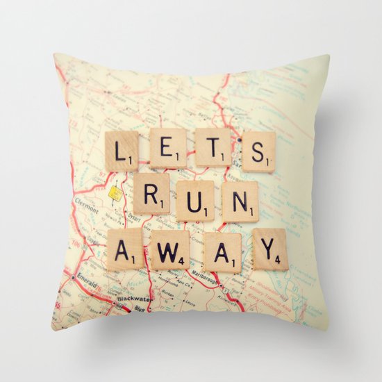 let's run away Throw Pillow