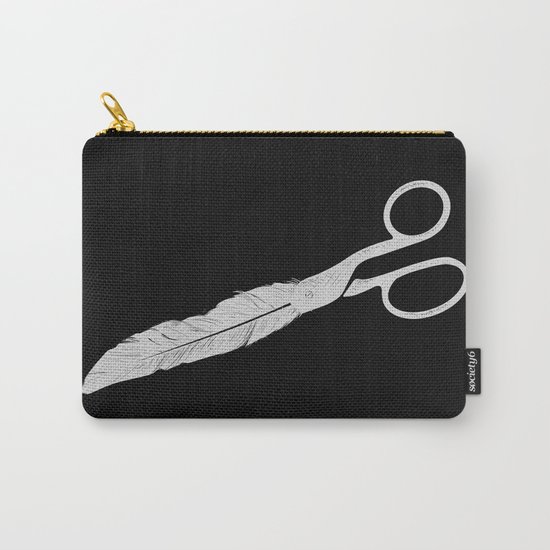 Feathered - On Black. Carry-All Pouch