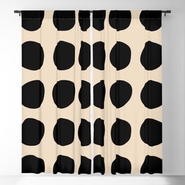 Irregular Polka Dots black and cream Blackout Curtain