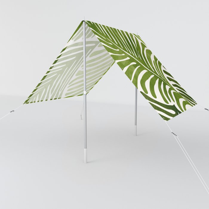 Summer Fern Simple Modern Watercolor Sun Shade | Painting, Fern, Leaf, Leaves, Plant, Summer, Green, Fronds, Nature, Botanical