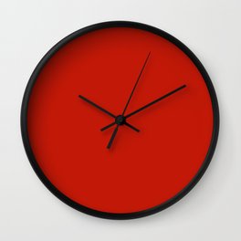 Chili Red Solid Color Popular Hues - Patternless Shades of Red Collection - Hex Value #C21807 Wall Clock
