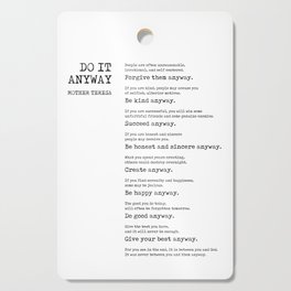 Do It Anyway - Mother Teresa Poem - Literature - Typewriter Print 1 Cutting Board