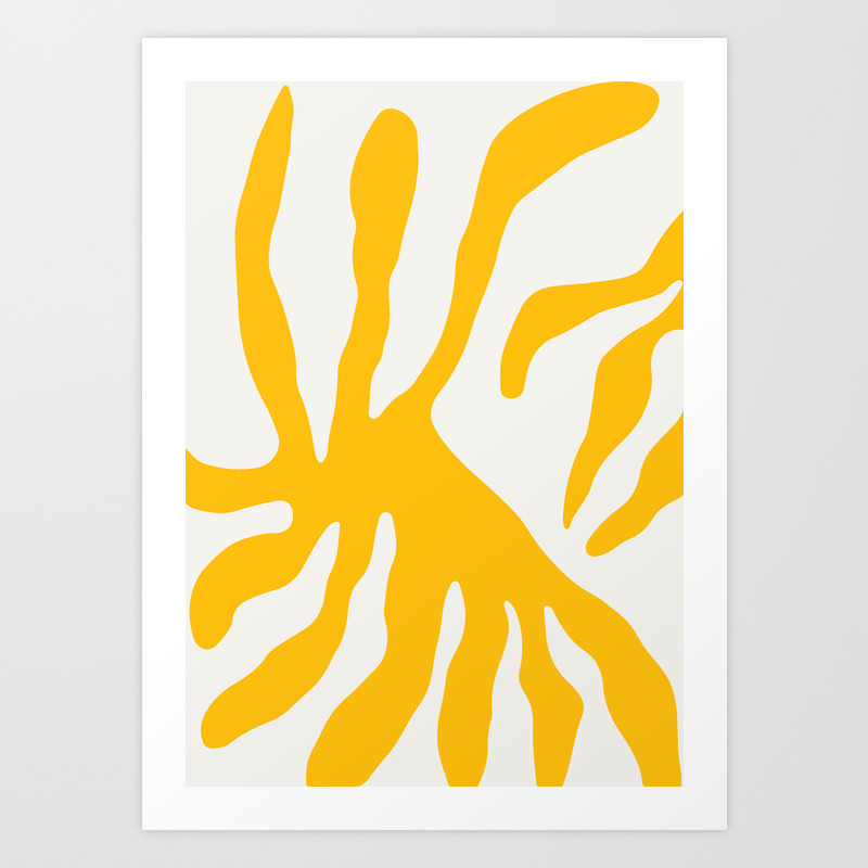Golden Yellow Print Abstract Yellow Print Bright Watercolor