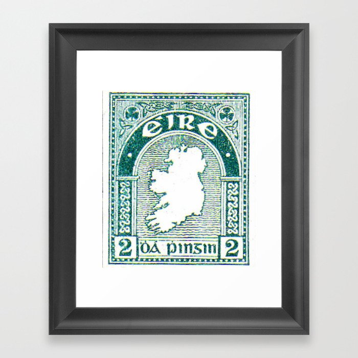 Ireland Postage Stamp Framed Art Print