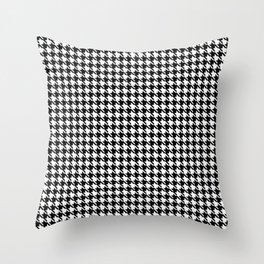PreppyPatterns™ - Cosmopolitan Houndstooth - black and white Throw Pillow