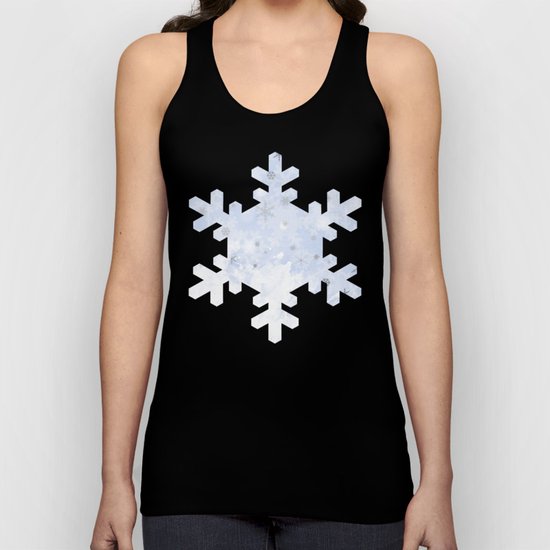 Silver snowflakes on blue Unisex Tank Top
