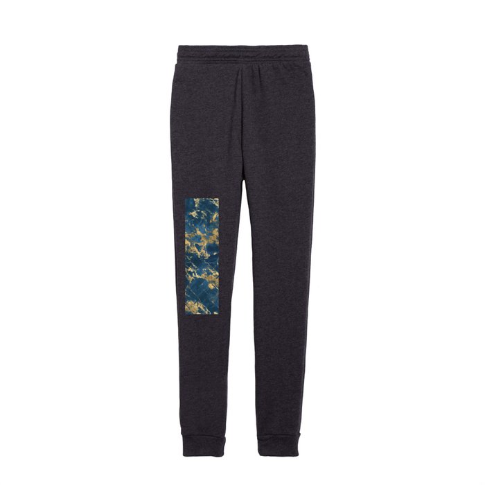 Blue & Gold Marble 03 Kids Joggers