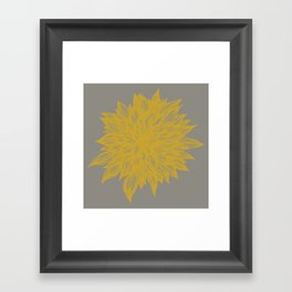 Floral Distortion yellow/grey Framed Art Print