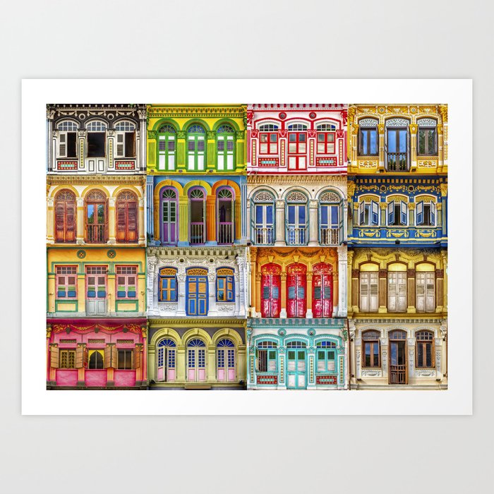 The Singapore Shophouse Art Print