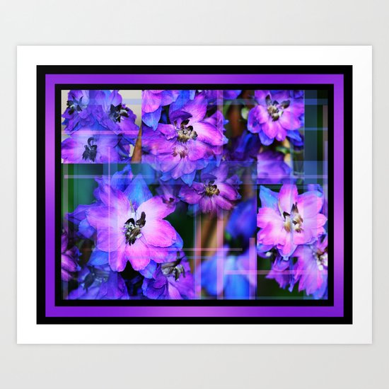 Beautiful Purple And Blue Flowers 3 Art Print