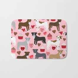Pitbull valentine dog love rescue dogs valentines day hearts cupcakes dog gifts Bath Mat | Dogpattern, Pitbull, Dogs, Pet, Valentinesday, Dogbreeds, Pets, Comic, Pattern, Illustration 