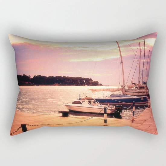 Evening at Port Rectangular Pillow