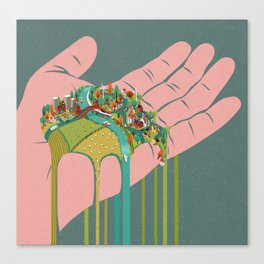 Our world running through the fingers Canvas Print