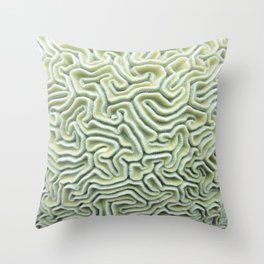 Pic Your Brain Coral (Natural) Throw Pillow