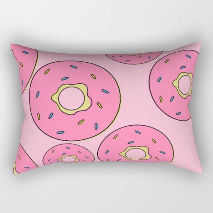 Pink Donut Rectangular Pillow