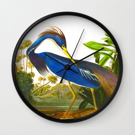 Louisiana Heron Wall Clock