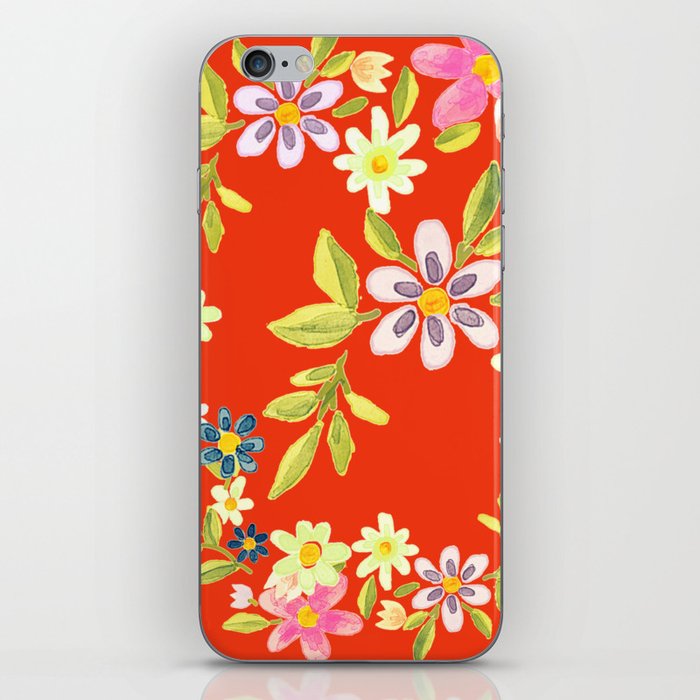 Red Japanese Floral  iPhone Skin