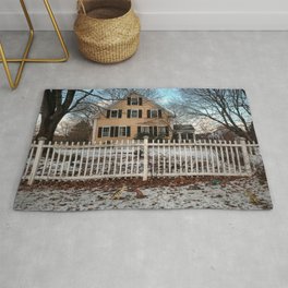 Rhode Island House and Fence and Dinosaurs Rug